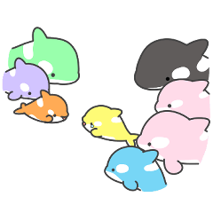 [LINEスタンプ] シャチの家族2