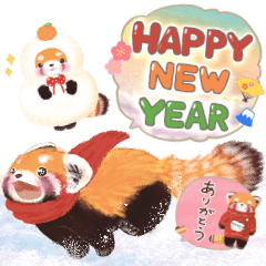 [LINEスタンプ] 冬・毎日・年末年始！レッサーパンダのポへ