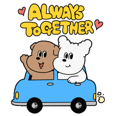 [LINEスタンプ] [1107] ALWAYS TOGETHER 動くスタンプ