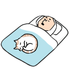 [LINEスタンプ] 「動く！」猫と白いおじさん