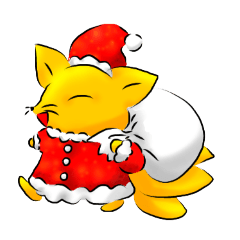 [LINEスタンプ] 三尾きつねのねっこなX'mas＆正月ver