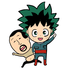 [LINEスタンプ] 僕のヒーローアカデミア×ひげぽちゃ父さん