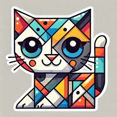 [LINEスタンプ] かわいいキューブ猫スタンプ