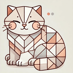 [LINEスタンプ] 柔らかいキュビズム猫スタンプ