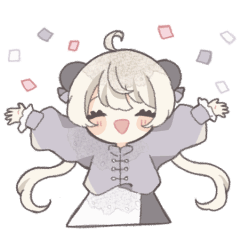 [LINEスタンプ] うごく！パンダと紫チャイナの女の子