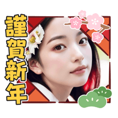 [LINEスタンプ] 新年のAI美人1‪☆‪和風・着物風美女