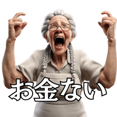 [LINEスタンプ] お金が欲しい三つ編みおばさん