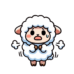 [LINEスタンプ] ひつじ、感情こぼれちゃいました