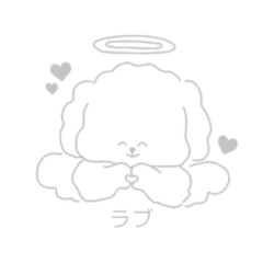 [LINEスタンプ] エンジェルいぬ（あわわグレー）