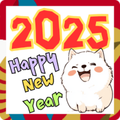 [LINEスタンプ] ワンちゃんニューイヤー2025【年末年始】