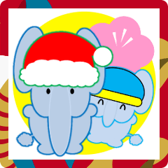 [LINEスタンプ] ゾウの年末年始(クリスマスとお正月)