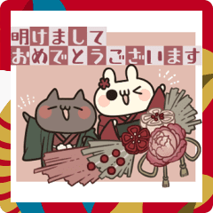 [LINEスタンプ] 動く！しろとくろ New Year 巳年！