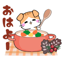 [LINEスタンプ] 動く冬の季節のスコティッシュフォールドの画像（メイン）