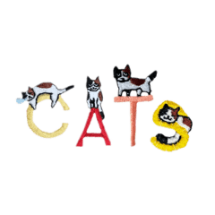 [LINEスタンプ] 三毛猫にゃーのねこ刺繍スタンプ5