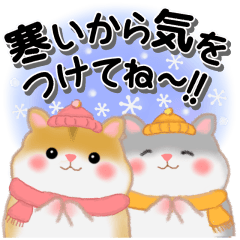 [LINEスタンプ] ハムスター「ハムたん」冬［改訂版］