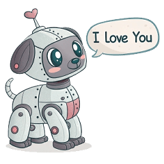 [LINEスタンプ] ロボット犬のラブメッセージ