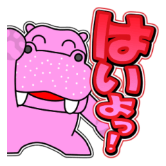 [LINEスタンプ] ピンカバ「ヒッポー」20 グラデ文字5