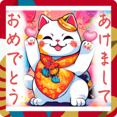 [LINEスタンプ] 【あけおめ開運⭐︎招き猫】