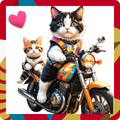 [LINEスタンプ] バイク好きネコ♡年末年始 年賀 丁寧挨拶