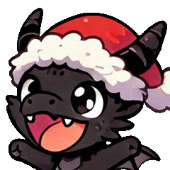 [LINEスタンプ] かわいいクリスマスブラックドラゴン