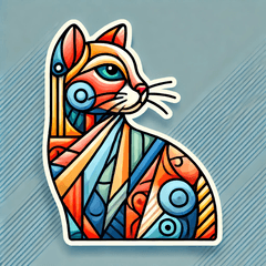 [LINEスタンプ] キュビズム猫スタンプ
