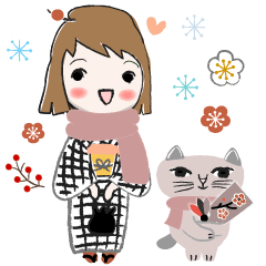 [LINEスタンプ] 普通に大人女子冬のイベント6 (年末年始編)