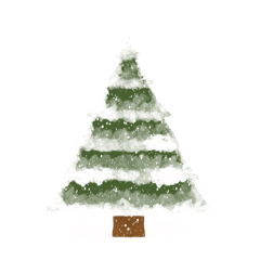 [LINEスタンプ] 手描きのクリスマスツリーコラージュ