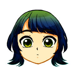 [LINEスタンプ] ウルフカット少女の表情