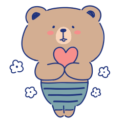 [LINEスタンプ] ほんわかボーダーパンツクマのスタンプ