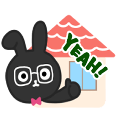 [LINEスタンプ] 黒うさの家族で使えるひと言スタンプ