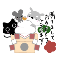 [LINEスタンプ] 年末年末＊お正月＊可愛く伝えるwith黒猫