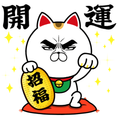 [LINEスタンプ] 目ヂカラ☆にゃんこ【幸運の招き猫】