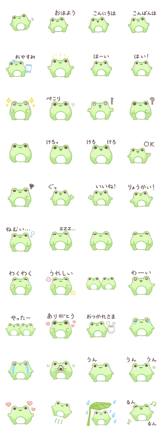 もちっとかえるさんのスタンプ詳細