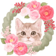 [LINEスタンプ] 冬の花♡ねことうさぎのスタンプ