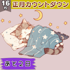 [LINEスタンプ] 猫の正月カウントダウン