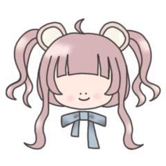 [LINEスタンプ] くまが好きな女の子のスタンプ