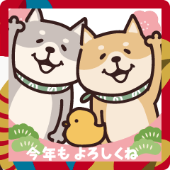 [LINEスタンプ] しばいぬ♡飛び出すお正月