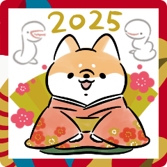 [LINEスタンプ] ほんわかしばいぬ<2025お正月>