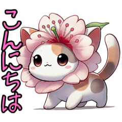 [LINEスタンプ] 花猫【其の壱】桜にゃん❗️Ver.Up！！！！