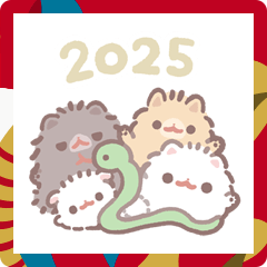 [LINEスタンプ] ポメラニアンもち -2025年賀-