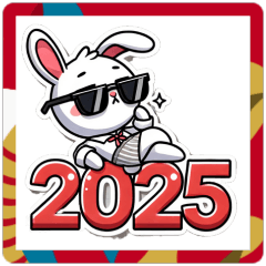 [LINEスタンプ] あけおめ 2025 うさぎ ららら