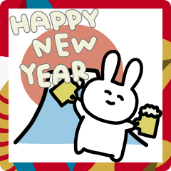 [LINEスタンプ] 新年酒クズうさぎ【正月・おもしろい】