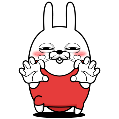 [LINEスタンプ] デカ動く 擦れうさぎ51