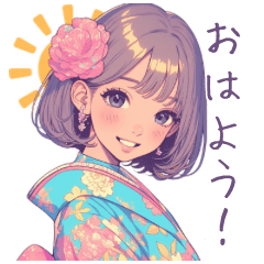 [LINEスタンプ] 新年を彩る！着物女子の日常スタンプ