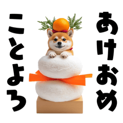 [LINEスタンプ] お正月のおせち柴犬♡