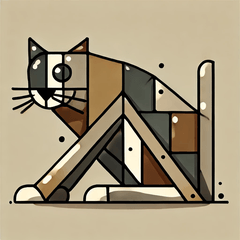 [LINEスタンプ] 低いキュビズム猫スタンプ
