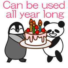 [LINEスタンプ] 【動く】ペンギンとパンダ(英語版)