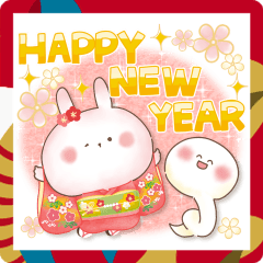 [LINEスタンプ] ぬくうさ29♡2025お正月と冬の毎日