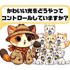 [LINEスタンプ] 三毛猫レポーター「なんでかわいいの？」