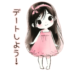 [LINEスタンプ] 粉色系小女孩❤️戀愛篇